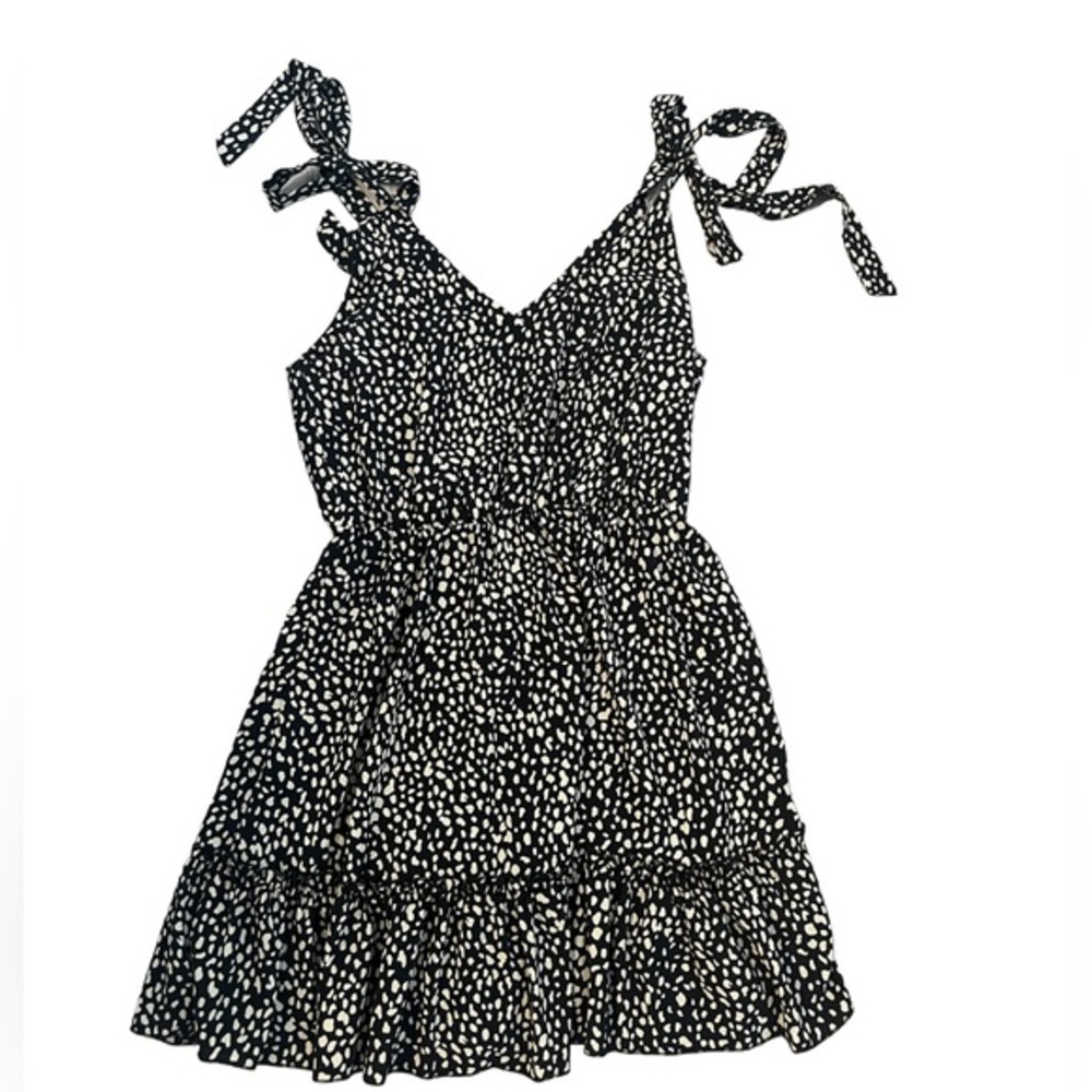 SHEIN Dalmatian Print dress tie sleeves size M